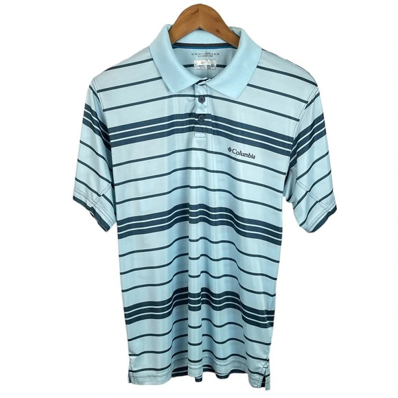 PO248 Mens Columbia Sun Protection Striped Performance Polo Shirt M - Picture 1 of 4